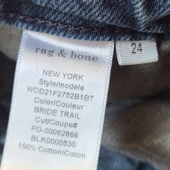 RAG & BONE MAYA HIGH-RISE ANKLE WIDE LEG JEANS RIGID DENIM BRIDE TRAIL BLUE 24 - Picture 9 of 9